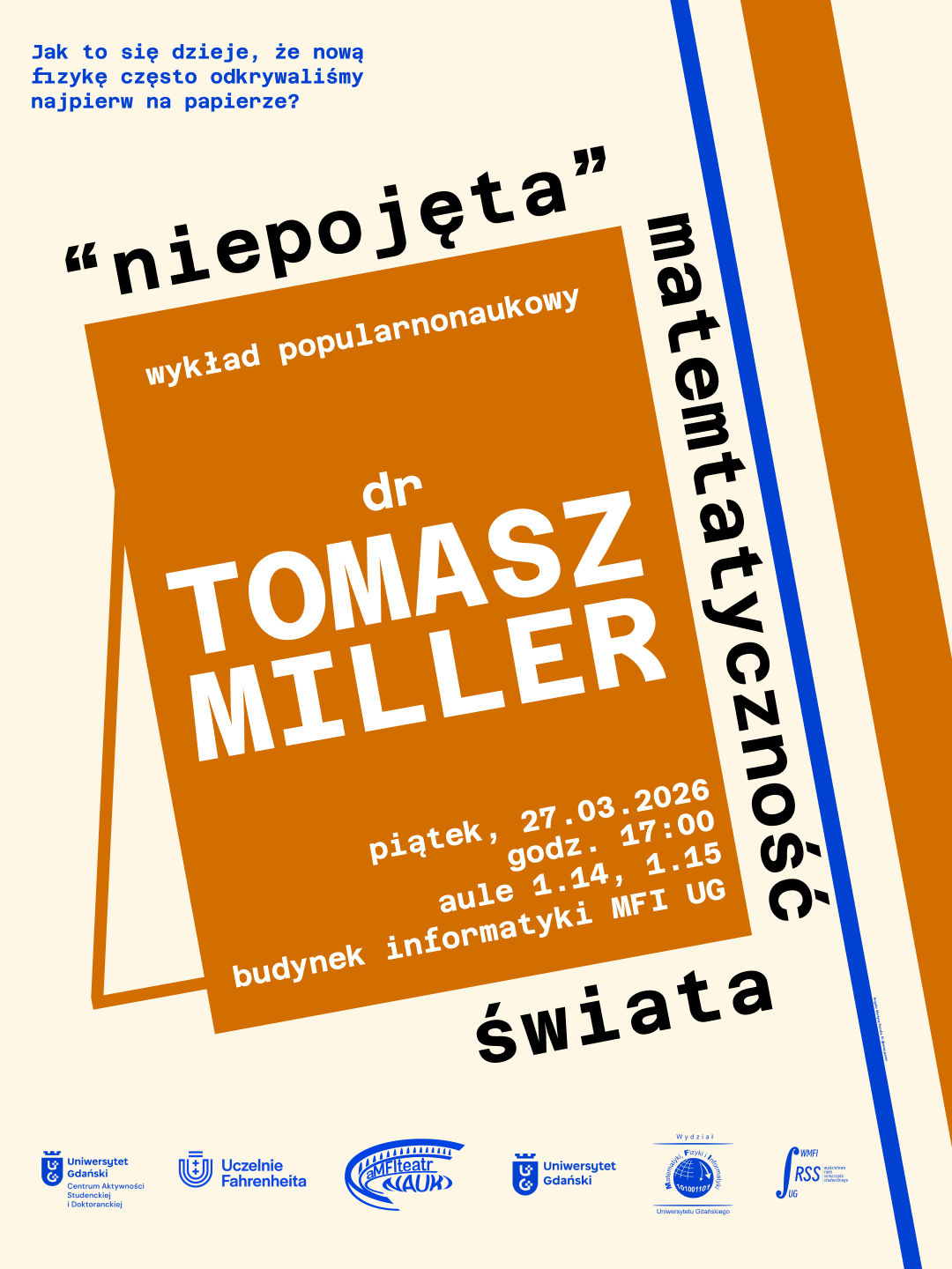 Plakat wykładu dr Millera